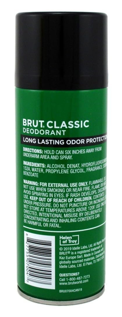 Brut Deodorant 10oz Aerosol Classic Duft (3er Pack) – Herrenduft für langanhaltende Frische