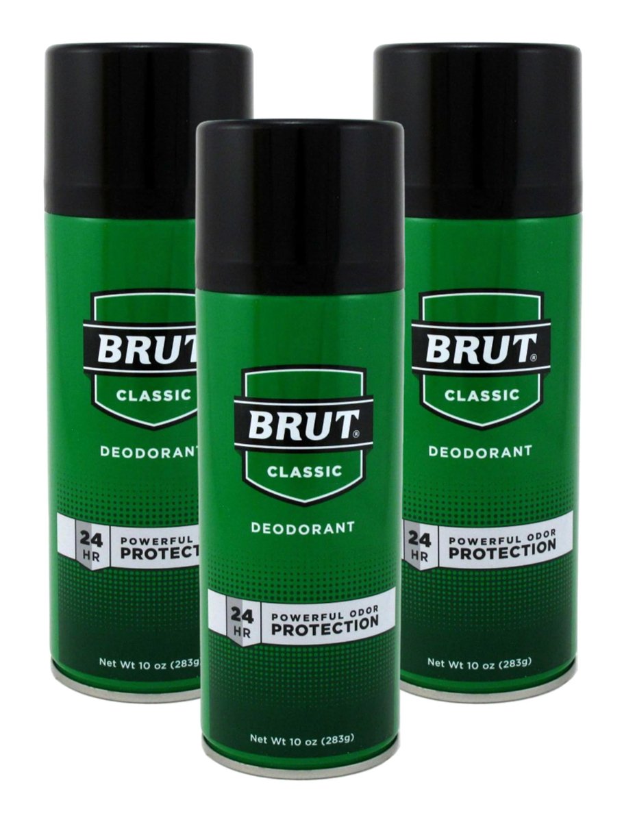 Brut Deodorant 10oz Aerosol Classic Duft (3er Pack) – Herrenduft für langanhaltende Frische
