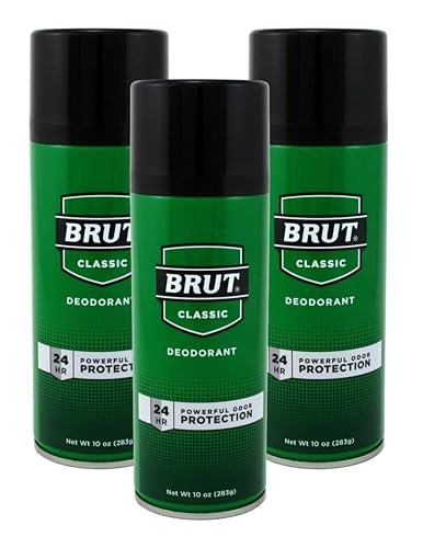 Brut Deodorant 10oz Aerosol Classic Duft (3er Pack) – Herrenduft für langanhaltende Frische