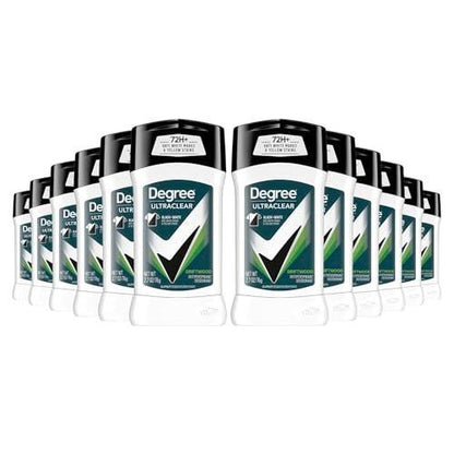 Degree Men UltraClear Antiperspirant Deodorant Black+White, 12er-Pack, 72h Schweiß- und Geruchsschutz mit MotionSense Technologie, 76 g