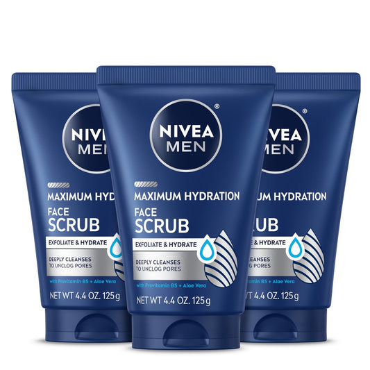 NIVEA MEN Maximum Hydration Gesichtspeeling mit Provitamin B5 und Aloe Vera – 3er-Pack (3 x 4,4 Oz)
