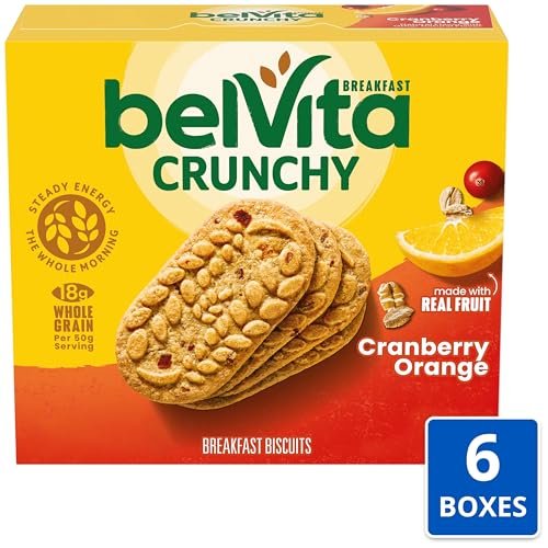 belVita Frühstückskekse, Cranberry Orange, 30 Packungen, 6 Schachteln (4 Kekse pro Packung)