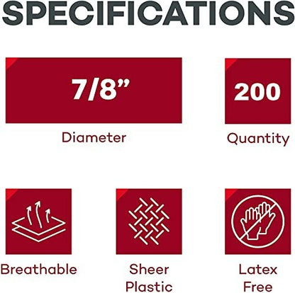 Dealmed Sheer Plastik-Pflaster Spot – 7/8” Kleine runde sterile Streifen, Klebende Außenschicht mit nicht haftendem Pad, Latexfrei, Wundversorgung für Erste-Hilfe-Kasten, 100 pro Box (2er-Pack)
