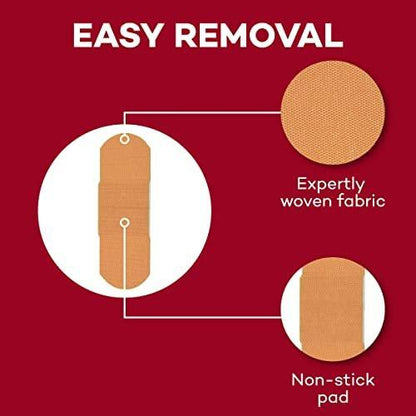 Dealmed Sterile Flexible Fabric Adhesive Bandages – 1x3 Zoll – 100 Stück/Box - 2 Boxen – Atmungsaktive Erste-Hilfe-Streifen – Dehnbare Wundauflage für medizinische Zwecke, Notfallkits & Kliniken