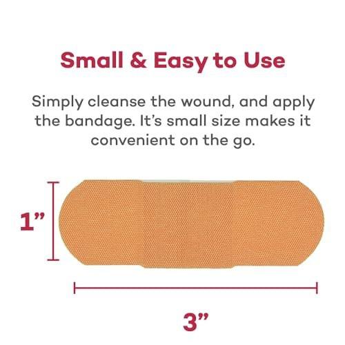 Dealmed Sterile Flexible Fabric Adhesive Bandages – 1x3 Zoll – 100/Box – Atmungsaktive Wundauflage für Erste-Hilfe-Koffer, Kliniken & Notfälle