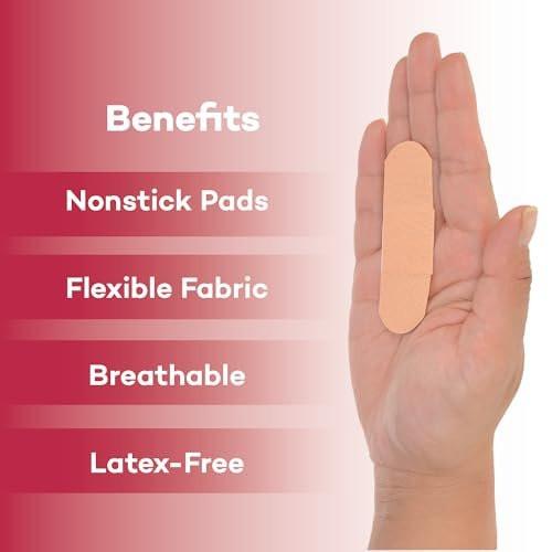 Dealmed Sterile Flexible Fabric Adhesive Bandages – 1x3 Zoll – 100/Box – Atmungsaktive Wundauflage für Erste-Hilfe-Koffer, Kliniken & Notfälle