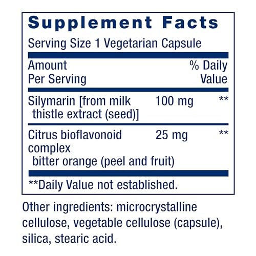 Life Extension Silymarin – Mariendistel-Extrakt – Unterstützt die Lebergesundheit – Glutenfrei, Nicht-GVO, Vegetarisch – 90 Kapseln
