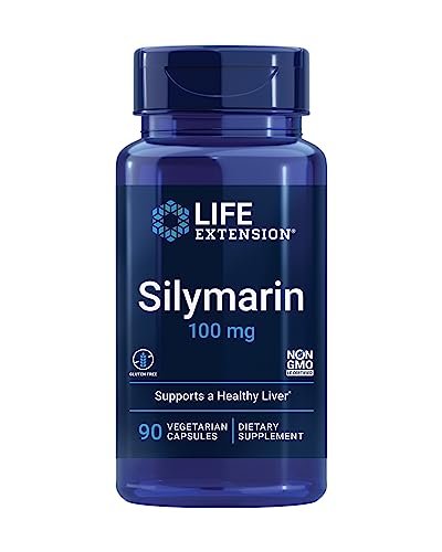 Life Extension Silymarin – Mariendistel-Extrakt – Unterstützt die Lebergesundheit – Glutenfrei, Nicht-GVO, Vegetarisch – 90 Kapseln