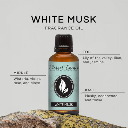 Eternal Essence Oils Weißer Moschus 30 ml Premium Duftöl – für Kerzen-, Seifenherstellung, Aromatherapie, Diffuser, Haushaltspflege & Luftbefeuchter