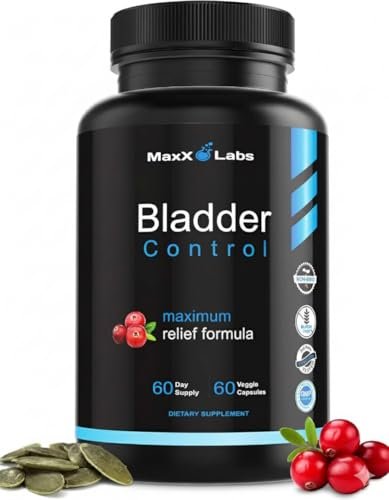 MaxX Labs Blasenkontrolle Ergänzung – Unterstützung bei überaktiver Blase mit Kürbiskernextrakt, Cranberry-Extrakt und Vitamin D3 für Männer und Frauen – 60 Kapseln