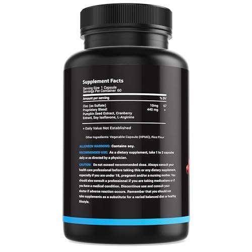 MaxX Labs Blasenkontrolle Ergänzung – Unterstützung bei überaktiver Blase mit Kürbiskernextrakt, Cranberry-Extrakt und Vitamin D3 für Männer und Frauen – 60 Kapseln