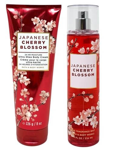 Bath & Body Works Duftnebel & Ultra Shea Körpercreme Japanese Cherry Blossom 2-teiliges Set (8 oz.)