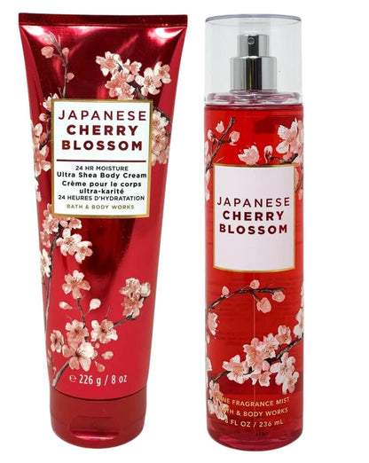 Bath & Body Works Duftnebel & Ultra Shea Körpercreme Japanese Cherry Blossom 2-teiliges Set (8 oz.)