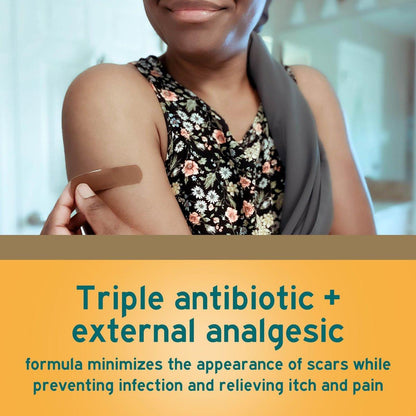 Neosporin + Schmerz, Juckreiz & Narben, Erste-Hilfe-Dreifach-Antibiotikum-Salbe für Infektionsschutz und Wundversorgung mit maximaler Schmerz- und Juckreizlinderung, hilft, das Erscheinungsbild von Narben zu minimieren, 0,5 Unzen