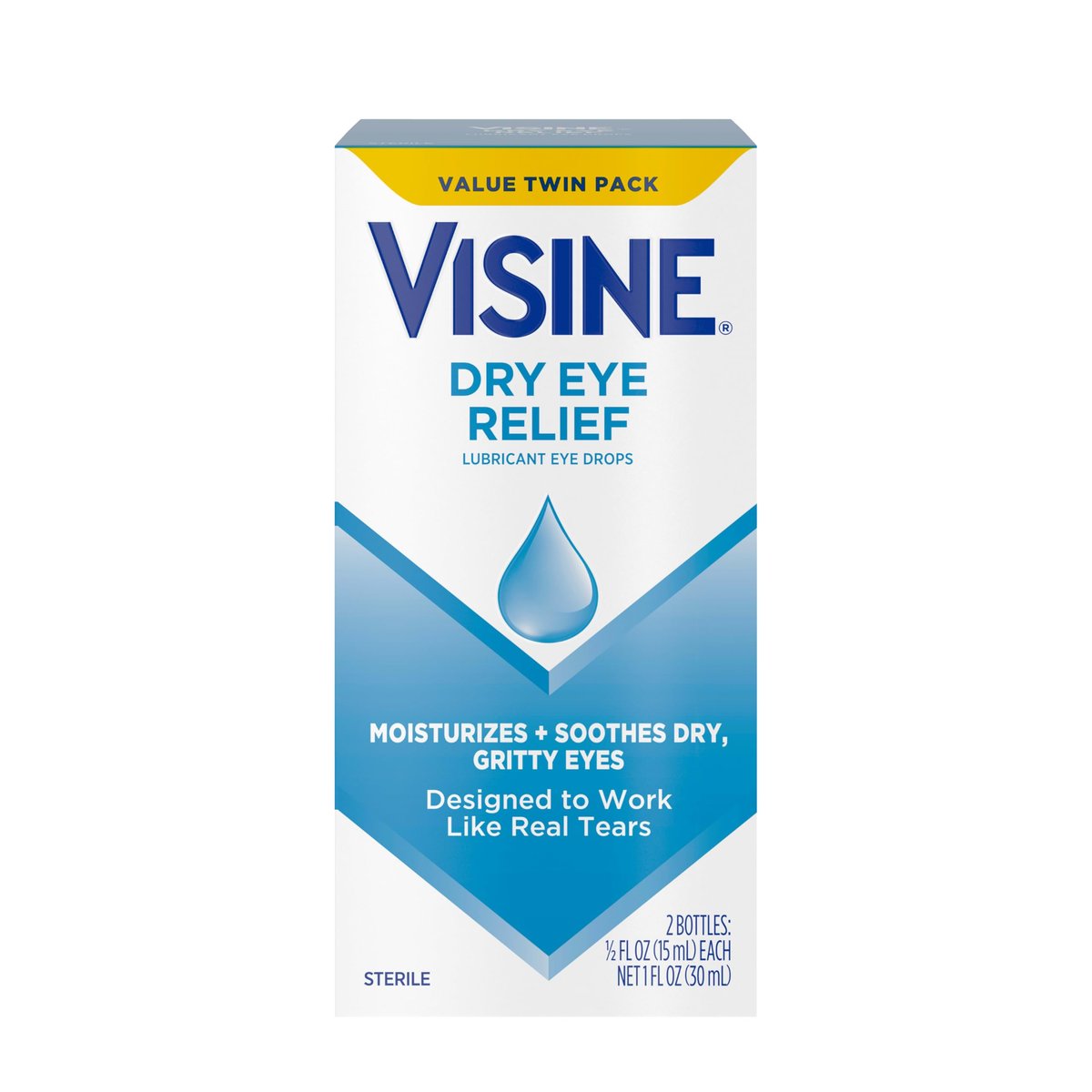 Visine Trockene Augen Augentropfen – Feuchtigkeitsspender & Linderung bei gereizten, trockenen Augen – Polyethylenglykol 400 – 2 x 15 ml