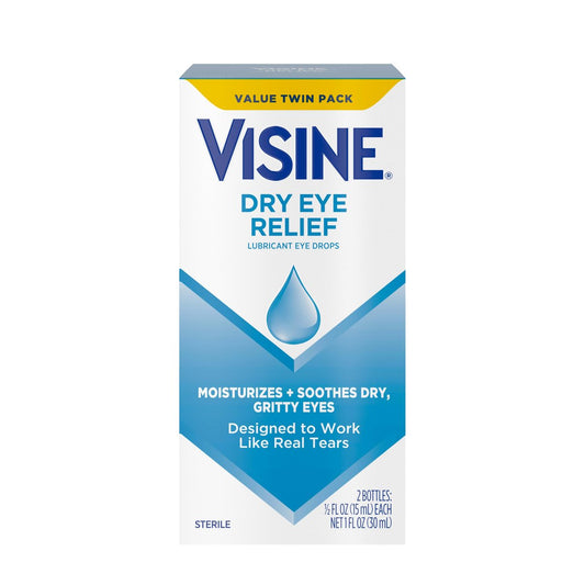 Visine Trockene Augen Augentropfen – Feuchtigkeitsspender & Linderung bei gereizten, trockenen Augen – Polyethylenglykol 400 – 2 x 15 ml