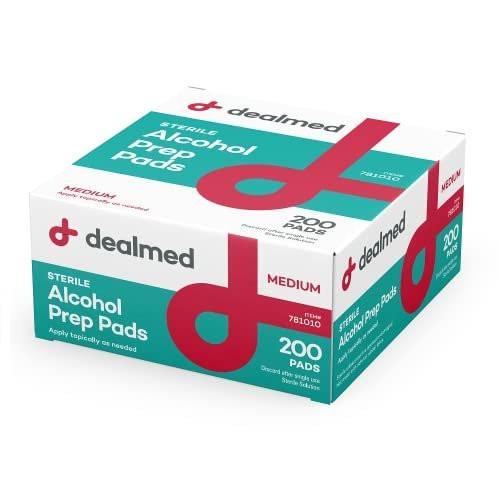 Dealmed Alkoholtupfer – 100 Stück große, latexfreie, gamma-sterilisierte antiseptische Tücher für Erste-Hilfe-Sets, Zuhause und medizinische Einrichtungen