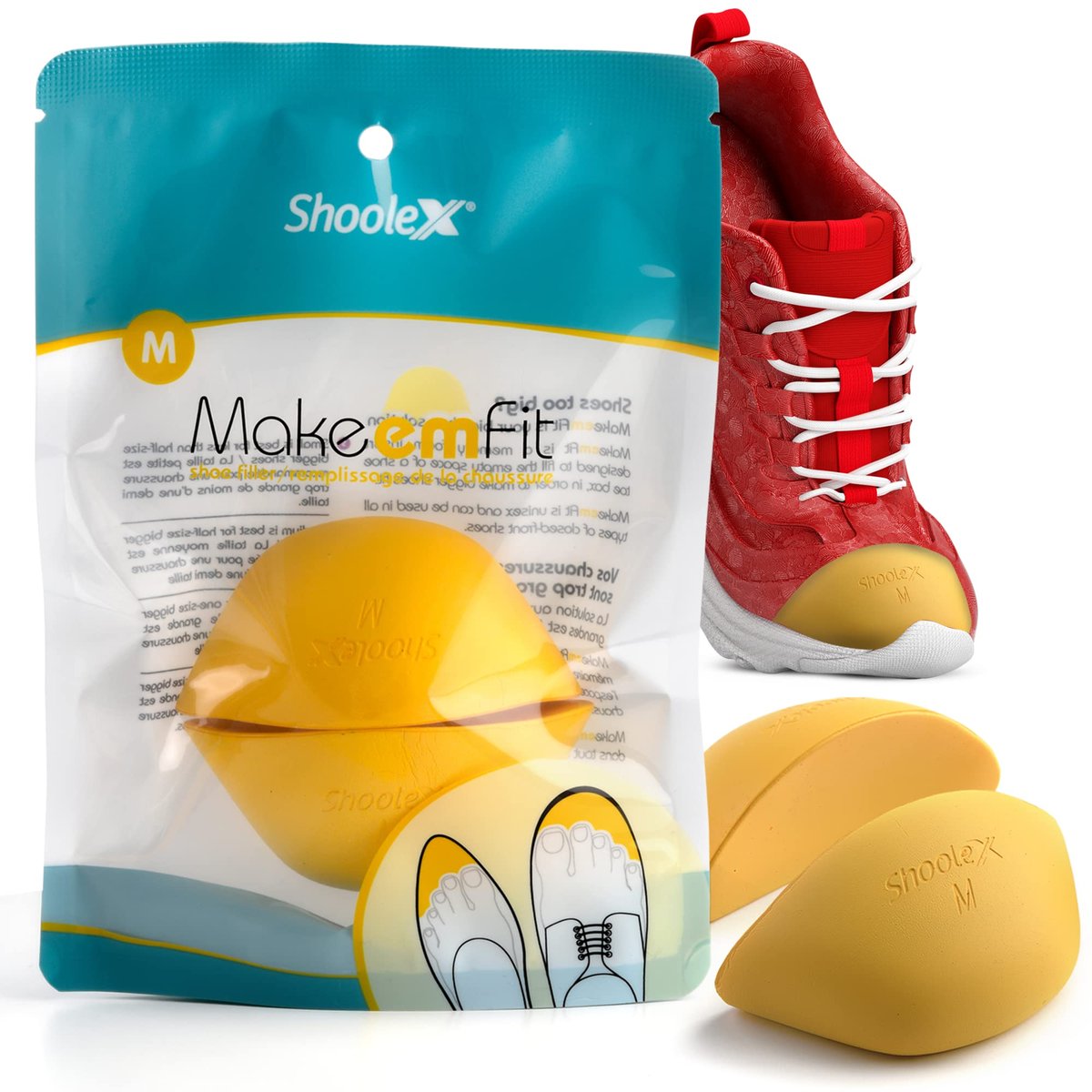 Shoolex Großer Schuhfüller, Unisex Schuheinlagen, um große Schuhe passend zu machen, Medium