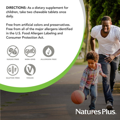 NaturesPlus Animal Parade Source of Life Zuckerfrei MagKidz Magnesium für Kinder - Natürlicher Kirschgeschmack - 90 Tabletten - Knochen- und Muskelunterstützung - Glutenfrei