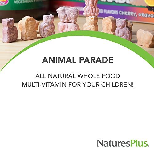 NaturesPlus Animal Parade Source of Life Zuckerfrei MagKidz Magnesium für Kinder - Natürlicher Kirschgeschmack - 90 Tabletten - Knochen- und Muskelunterstützung - Glutenfrei