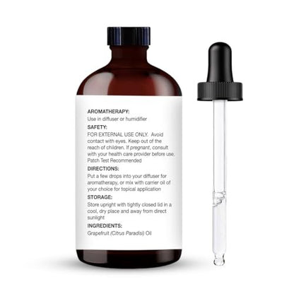 Majestic Pure Grapefruitöl – 100% reines und natürliches ätherisches Öl mit Glaspipette, 118 ml – ideal für Diffuser, Aromatherapie, Seifen- und Kerzenherstellung
