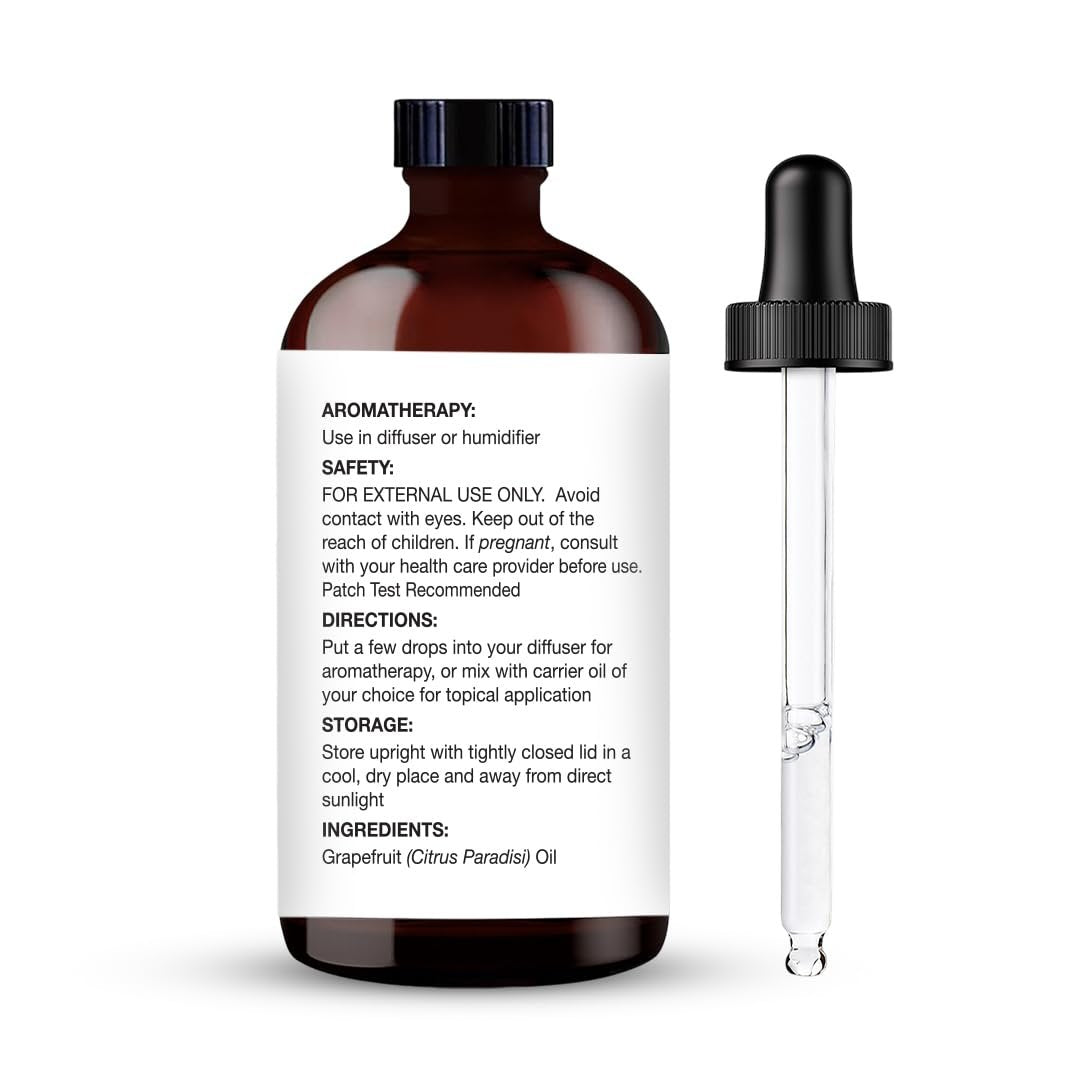 Majestic Pure Grapefruitöl – 100% reines und natürliches ätherisches Öl mit Glaspipette, 118 ml – ideal für Diffuser, Aromatherapie, Seifen- und Kerzenherstellung