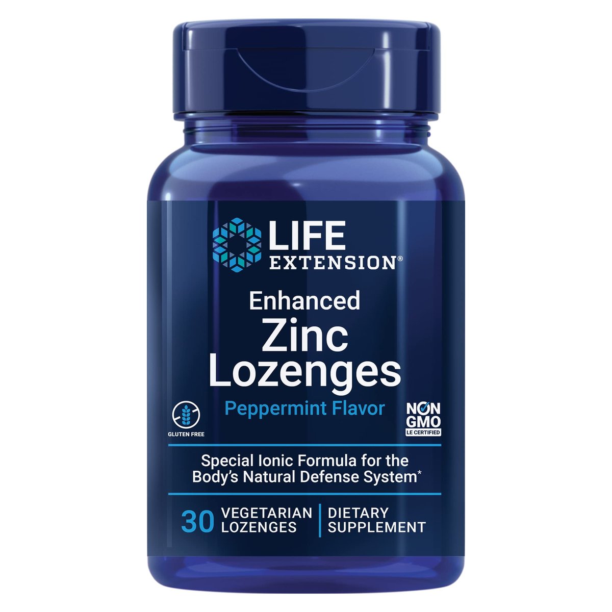 Life Extension Enhanced Zinc Lozenges – Zinkacetat zur optimalen Immununterstützung, starke Immunantwort, ionisches Zink, Non-GMO, glutenfrei, vegetarisch, 30 Lutschtabletten