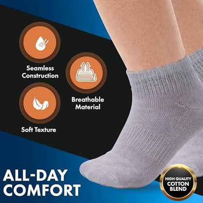 Diabetikersocken Damen Baumwolle 6er-Pack Knöchel Weiß von DEBRA WEITZNER, Größe 9-11