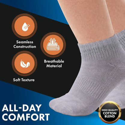 Diabetikersocken Damen Baumwolle 6er-Pack Knöchel Weiß von DEBRA WEITZNER, Größe 9-11