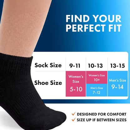 Diabetikersocken Damen Baumwolle 6er-Pack Knöchel Weiß von DEBRA WEITZNER, Größe 9-11