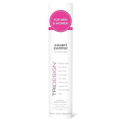 TRI Design Covert Control – Schnelltrocknendes Haarspray für Frauen und Männer, starker Halt und Haarfestigung, unsichtbare Kontrolle, 10,5 Oz