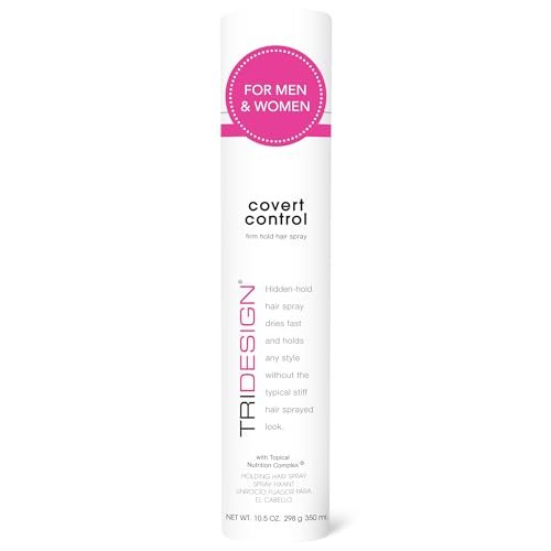 TRI Design Covert Control – Schnelltrocknendes Haarspray für Frauen und Männer, starker Halt und Haarfestigung, unsichtbare Kontrolle, 10,5 Oz