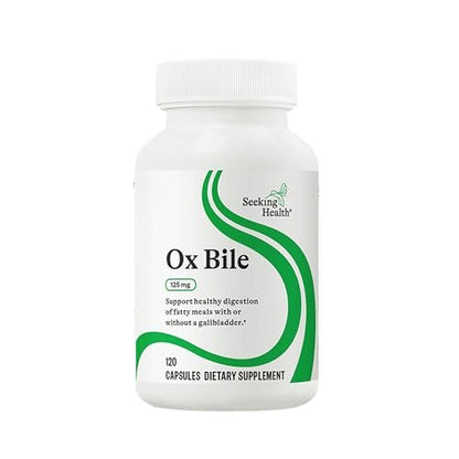 Seeking Health Ox Bile 125 – Verdauungsenzym & Gallenblasen-Unterstützung – Vegane Kapsel mit Verdauungsenzymen – 120 Kapseln