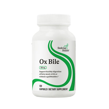 Seeking Health Ox Bile 125 – Verdauungsenzym & Gallenblasen-Unterstützung – Vegane Kapsel mit Verdauungsenzymen – 120 Kapseln