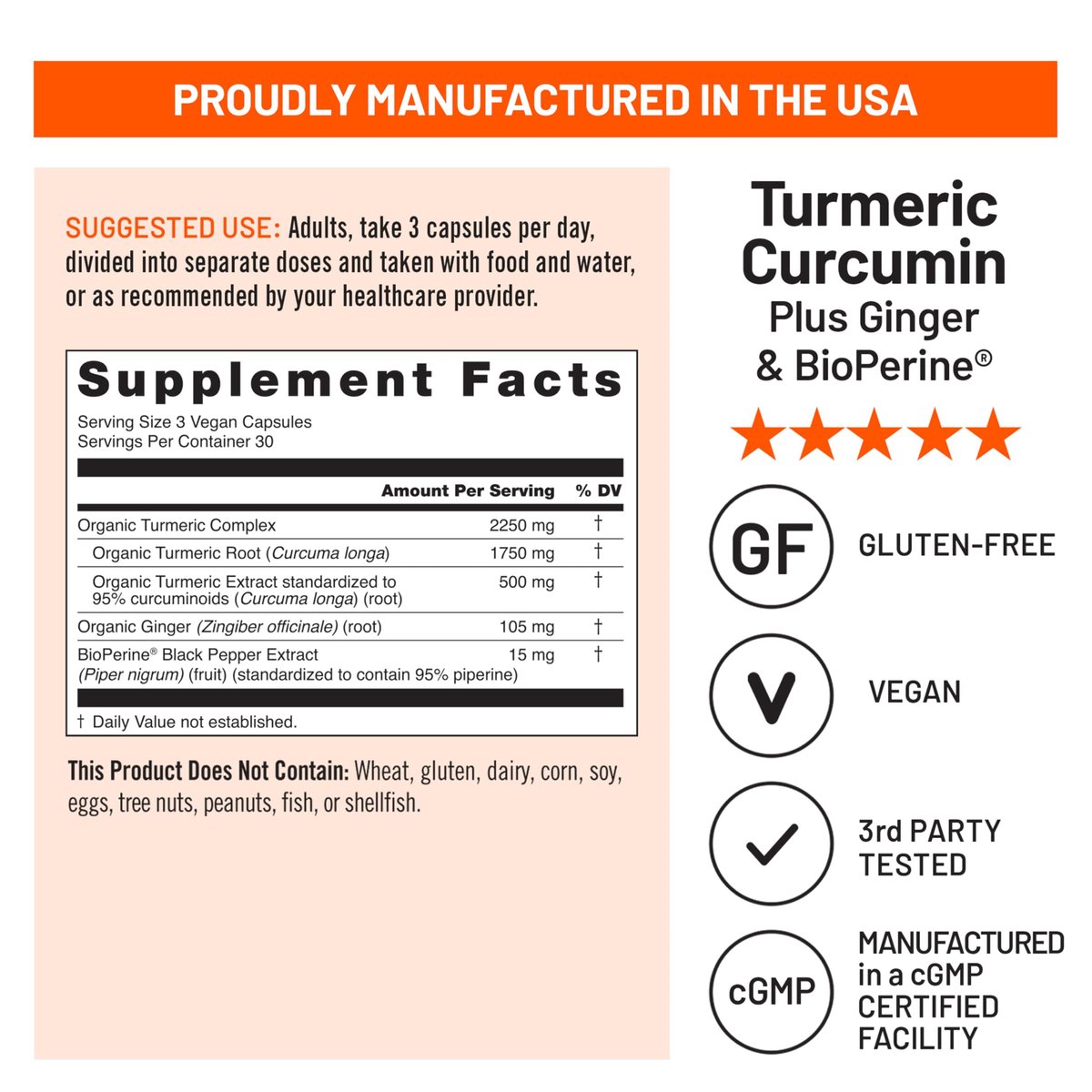 NatureWise Curcumin Turmeric 2250mg – Hochdosiert mit 95% Curcuminoiden & BioPerin Schwarzer Pfeffer Extrakt – Tägliche Gelenk- und Immununterstützung – Vegan, Non-GMO, 90 Kapseln (30-Tage-Vorrat)