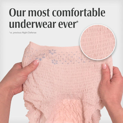 Depend Night Defense Erwachseneneinlagen für Damen – Inkontinenz- und Wochenbettschutz – Über Nacht, Größe Large, Blush, 14 Stück