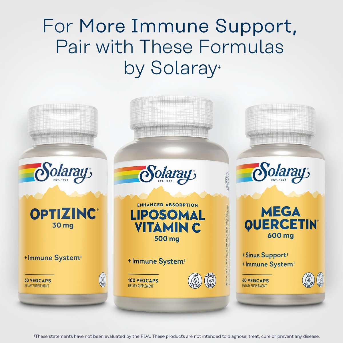 SOLARAY Liposomales Vitamin C 500 mg – Verbesserte Absorption durch Liposomen mit Fettsäuren – Antioxidans und Immununterstützung – Vegan, 60-Tage-Garantie, 100 Portionen, 100 VegKaps
