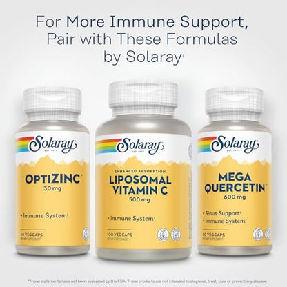 SOLARAY Liposomales Vitamin C 500 mg – Verbesserte Absorption durch Liposomen mit Fettsäuren – Antioxidans und Immununterstützung – Vegan, 60-Tage-Garantie, 100 Portionen, 100 VegKaps