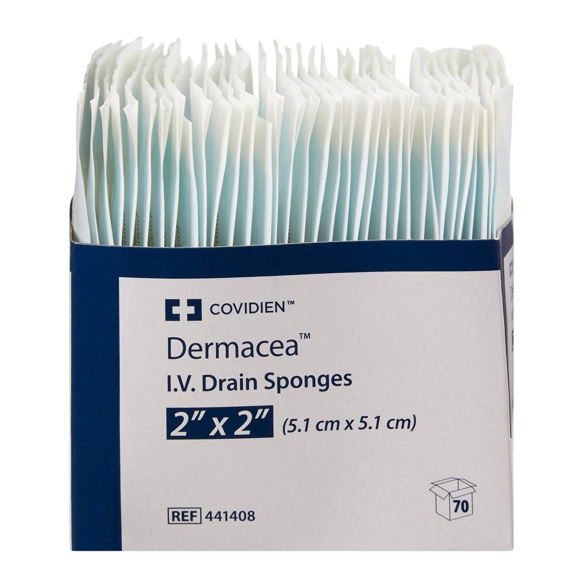 Covidien Dermacea I.V. Drain-Wundtupfer, 2" x 2" (70 Stück)