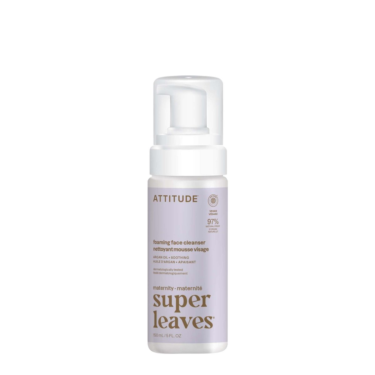 ATTITUDE Schwangerschaft Gesichtsreinigungsschaum, EWG-zertifiziert, dermatologisch getestet, pflanzlich & mineralisch, vegane Mutterschaftsprodukte, Arganblattextrakt, 150 ml
