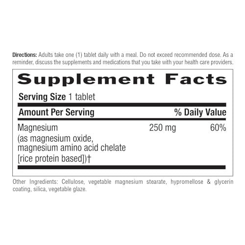 Country Life Chelated Magnesium 250mg – Unterstützt Herz, Knochen & Muskeln, Vegan & Glutenfrei