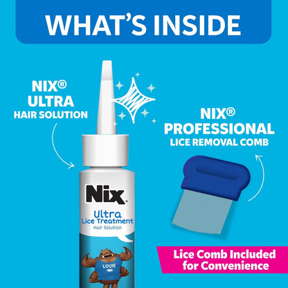 Nix Ultra Läuse Behandlung Haar-Lösung & Läusekamm, tötet Superläuse & Eier, 100 ml