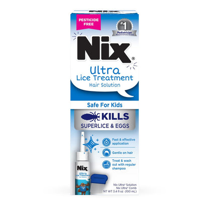 Nix Ultra Läuse Behandlung Haar-Lösung & Läusekamm, tötet Superläuse & Eier, 100 ml
