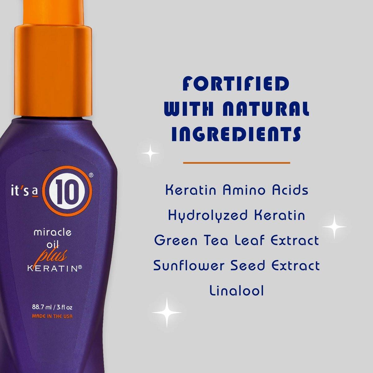 It's a 10 Haircare Miracle Oil Plus Keratin, 3 fl. oz. (2er-Pack) – Pflegendes Haaröl mit Keratin