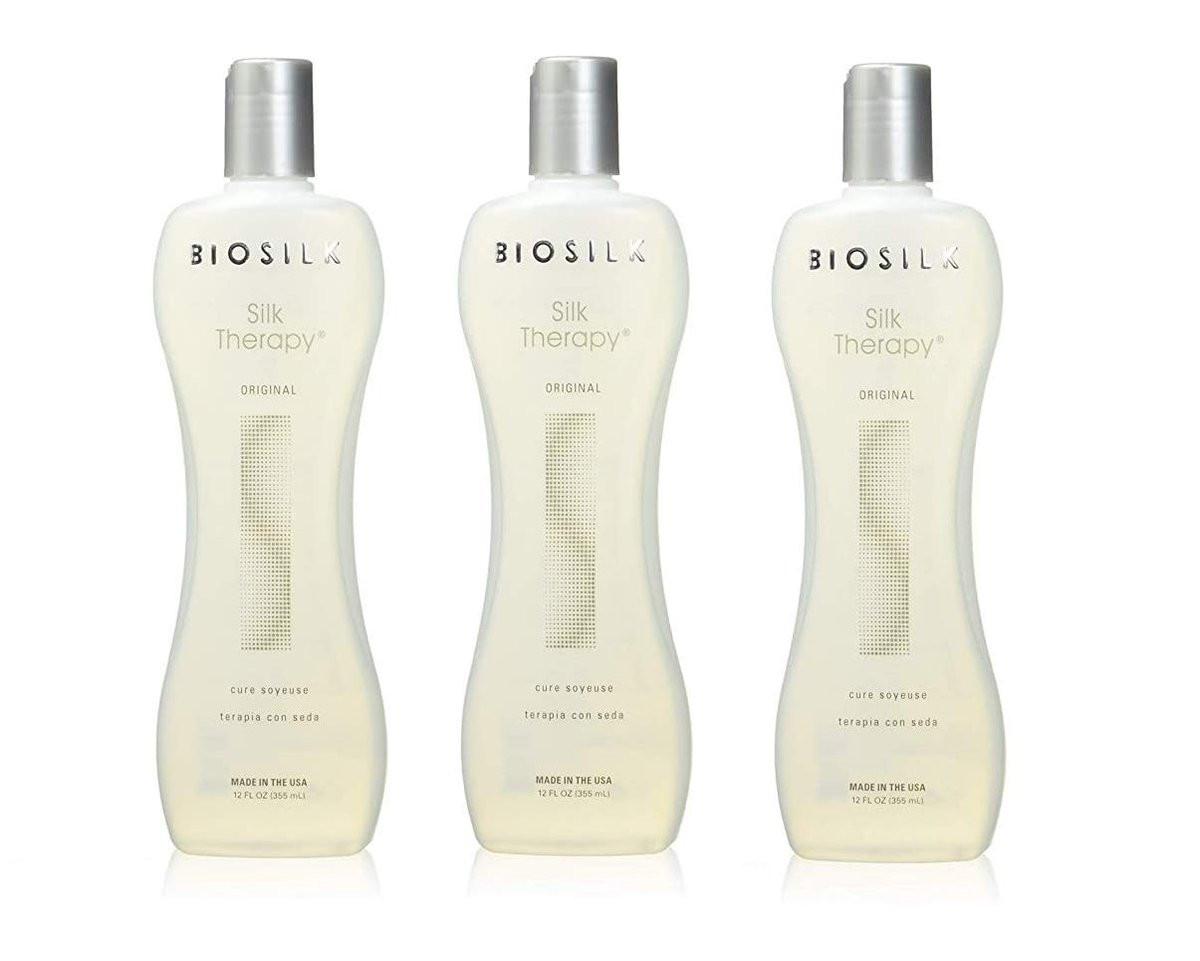 BioSilk Silk Therapy Original Cure 12 oz (3er-Pack) – Professionelle Haarpflege für seidig glänzendes Haar