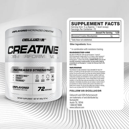 Cellucor Cor-Performance Creatin Monohydrat für Kraft und Muskelwachstum, 72 Portionen