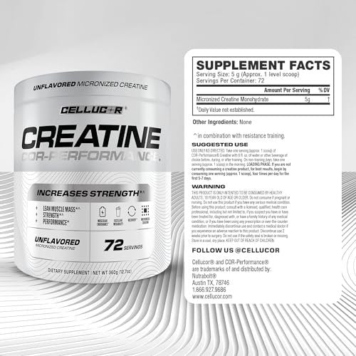 Cellucor Cor-Performance Creatin Monohydrat für Kraft und Muskelwachstum, 72 Portionen
