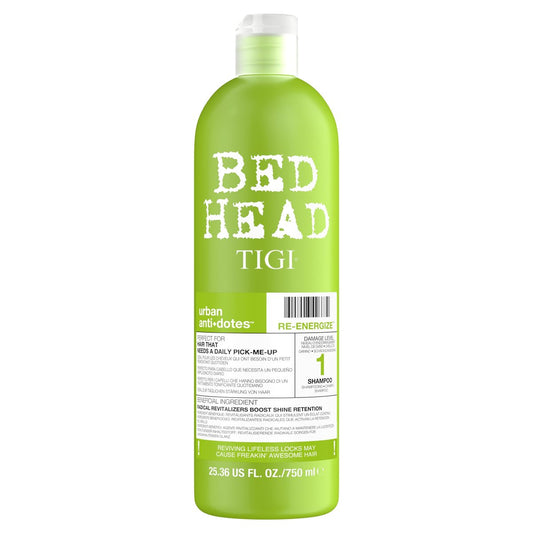 Bed Head by TIGI Urban Antidotes Re-Energize Tägliches Shampoo für normales Haar, Feuchtigkeitsspendend & Stärkend, 750 ml