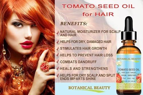 Botanical Beauty TOMATENKERNÖL 100% rein natürliches, natives, kaltgepresstes Trägeröl für Gesicht, Haut, Körper, Haare, Lippen, Nägel. Reich an Vitamin E & Lycopin (30 ml)
