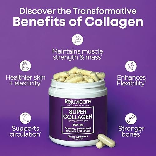 Rejuvicare Super Collagen Kapseln für Schönheit, gesunde Gelenke, Haare, Haut & Nägel, 90 Portionen, Multi